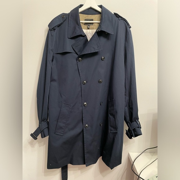 Banana Republic Navy Water Resistant Trench Coat - Picture 3 of 9